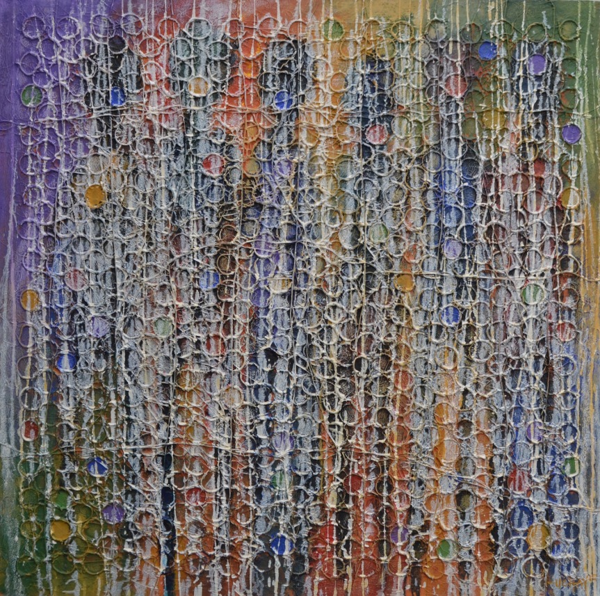 Sound of Abundance ii, mixed media, 36inches by 36inches, 2015